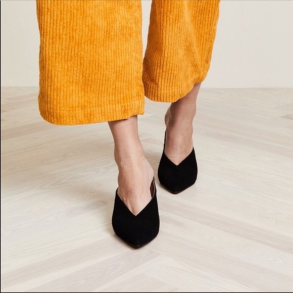 Women’s Pointy Toes Faux Suede Mules Shoes - Picture 4 of 7